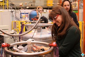 Students performing experiments at PSI